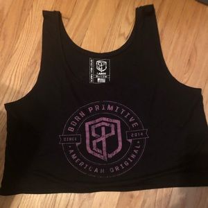 Born primitive crop tank top large black/purple